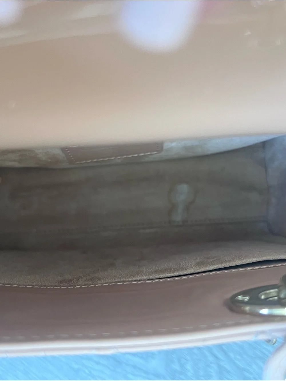 Nude/ Rose Lady Dior Patent Cannage Small - Picture 7 of 11